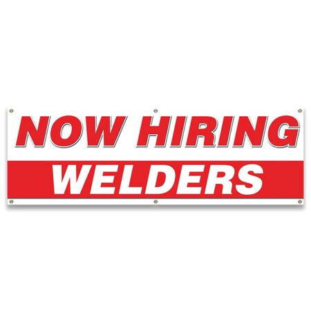 Signmission Now Hiring Welders Banner Apply Inside Accepting Application Single Sided B-72-30322